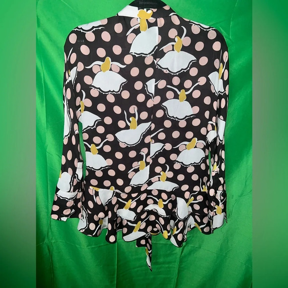 Marni Ballerina 100% Silk Blouse size 40 - Flawed/ Black - Picture 5 of 15